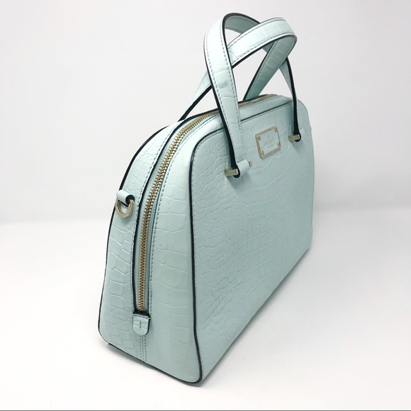 Kate Spade Kay Street Croc Small Blue Satchel Bag - Picture 2 of 8